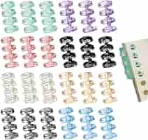 Amazon | ESJNNK バインダーリング 24個セット 4穴 8色入 穴径